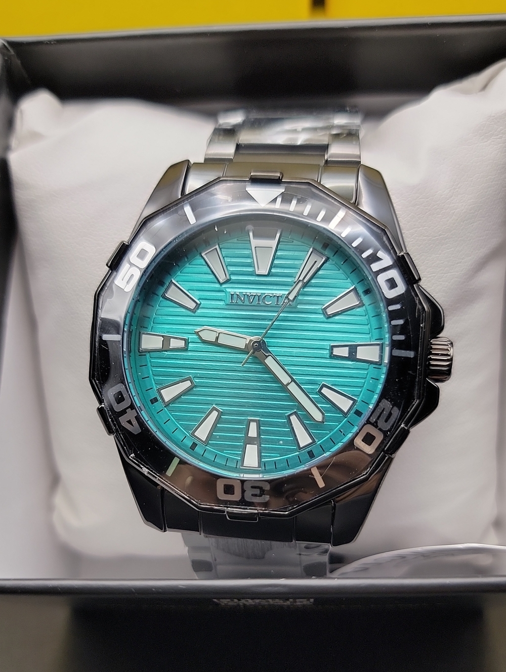79017 ⌚️ Invicta Pro Diver Black Stainless Steel Aqua Textured 46mm Dial New